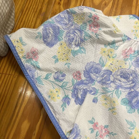 Vtg Flower Power Midi Robe Size L-XL HouseCoat Nightgown Dress Muumuu Mod Waffle - Picture 14 of 16